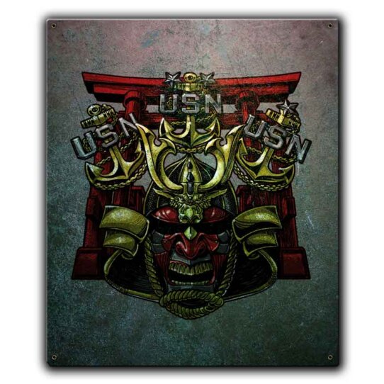 Samurai Chiefs Westpac US Navy Veteran Custom 12 x 15 Inch Vintage Sign