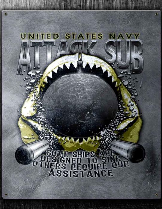 Attack Submarine Force US Navy Military Sign