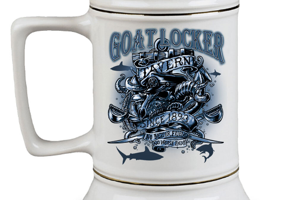 Goatlocker Chiefs Since 1893 Navy Custom 28 oz Stein