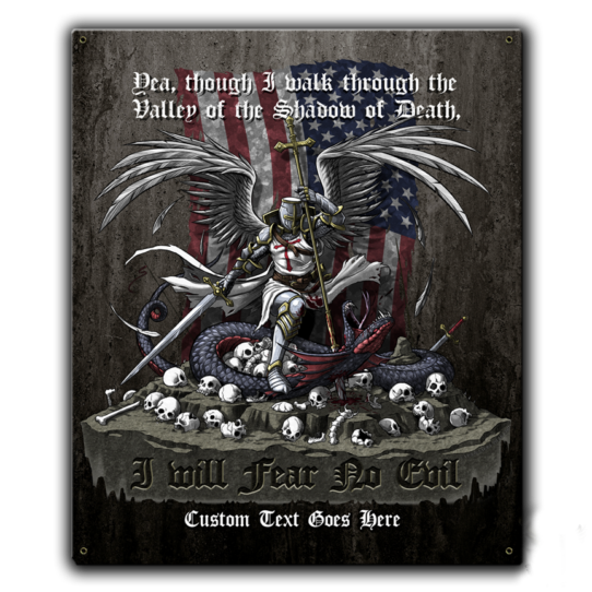 I Will Fear No Evil Psalms 23:4 US Navy Veteran Custom 12 x 15 Inch Vintage Sign