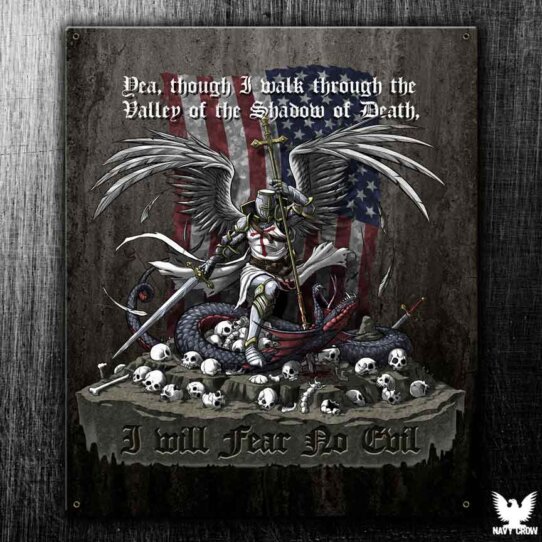 I Will Fear No Evil Tin Sign