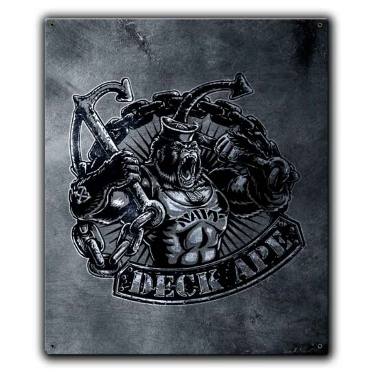 Deck Ape Boatswain's Mate US Navy Veteran Custom 12 x 15 Inch Vintage Sign