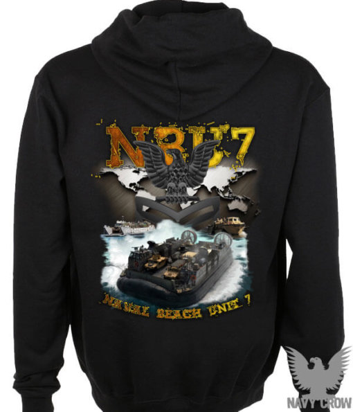 Naval Beach Unit 7 Custom Navy Hoodie