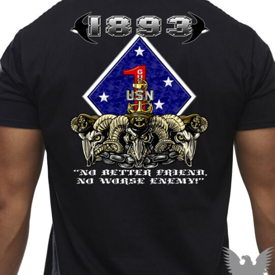 US Navy 1st Mardiv CPO Mess Custom Navy Shirt