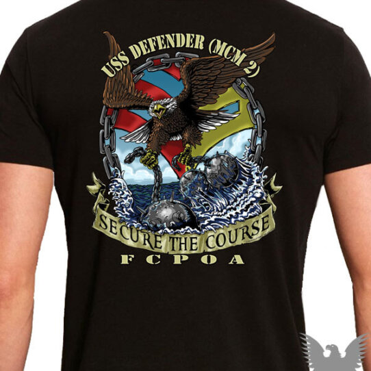 US Navy USS Defender MCM 2FCPOA Custom Navy Shirt