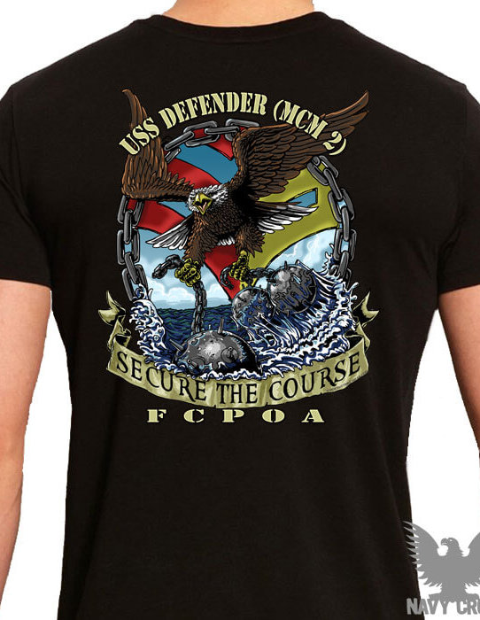 US Navy USS Defender MCM 2FCPOA Custom Navy Shirt