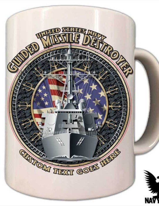 US Navy Guided Missile Destroyer Custom Coffee Mug