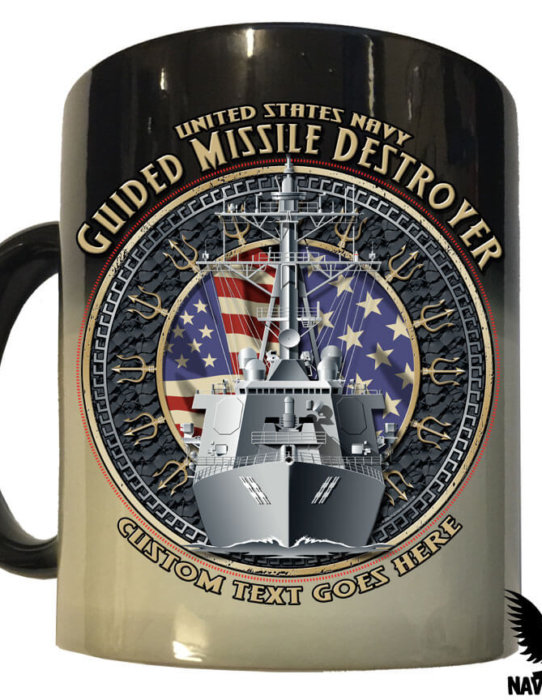 US Navy Guided Missile Destroyer Custom Lava Mug