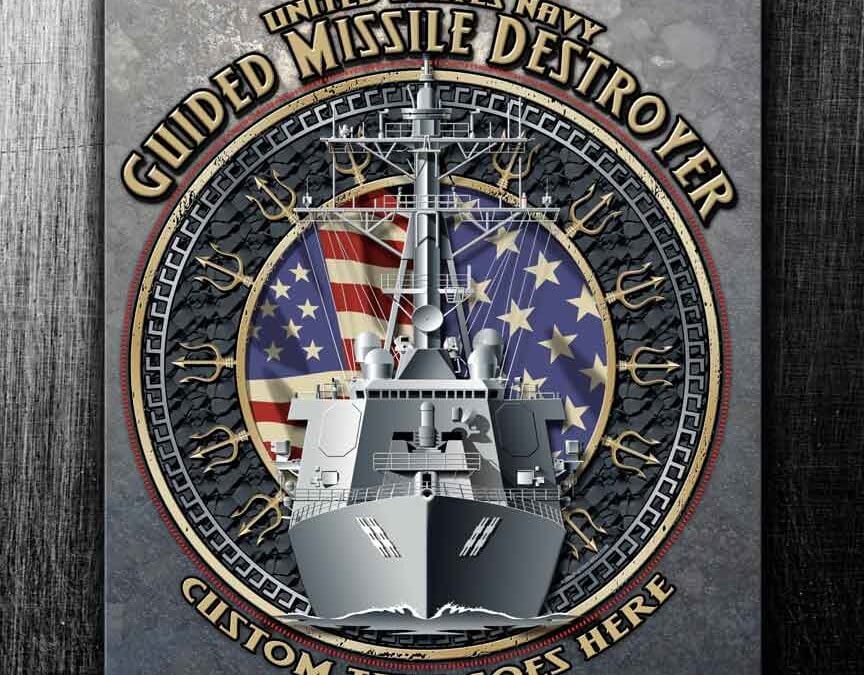 Guided Missile Destroyer Military Sign