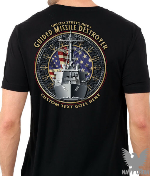 US Navy Guided Missile Destroyer Custom Mens Shirt