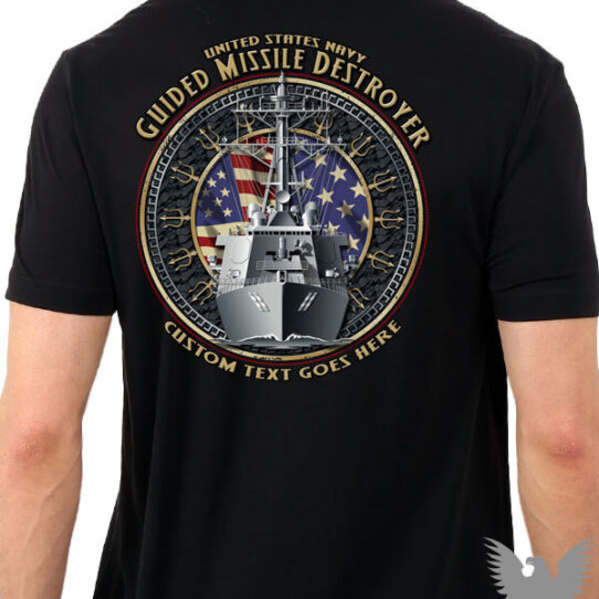 US Navy Guided Missile Destroyer Custom Mens Shirt