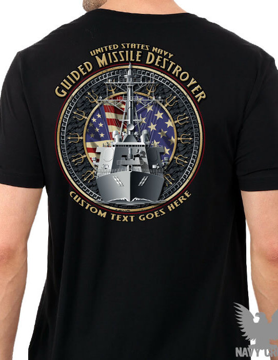 US Navy Guided Missile Destroyer Custom Mens Shirt