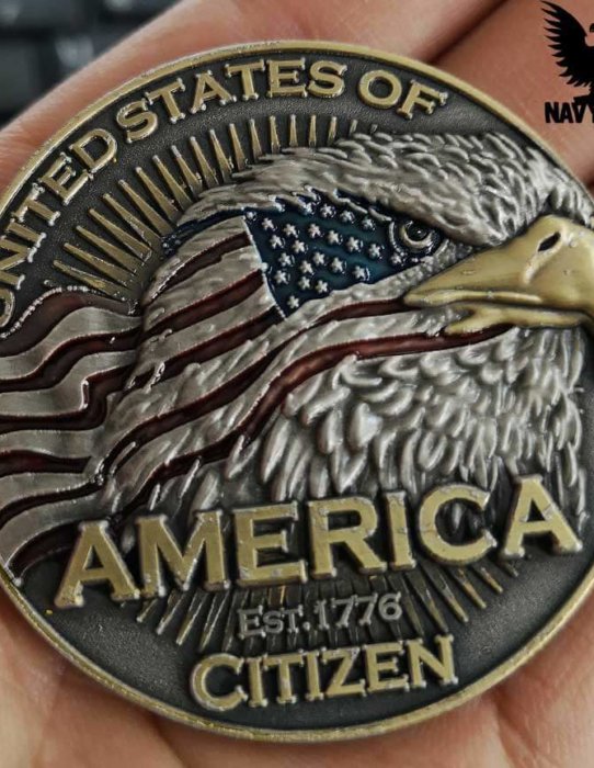 USA Citizen Pledge of Allegiance US Navy Challenge Coin