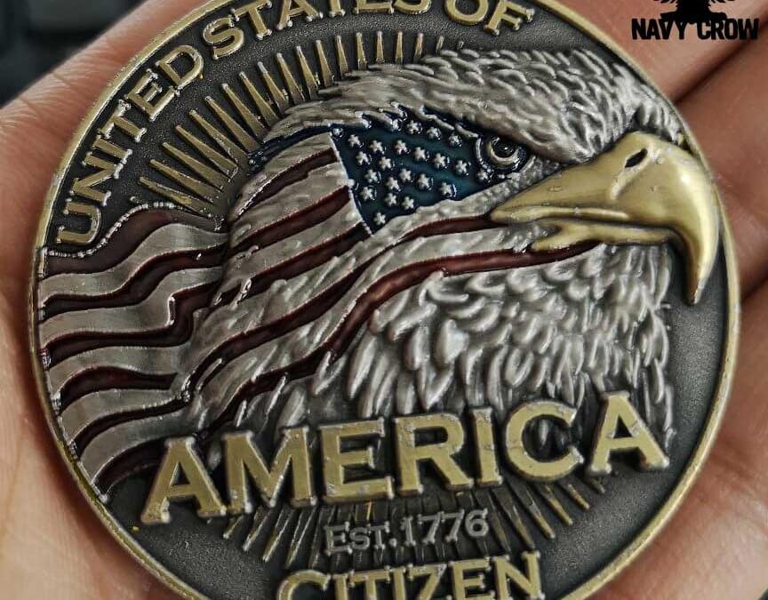 USA Citizen Pledge of Allegiance US Navy Challenge Coin