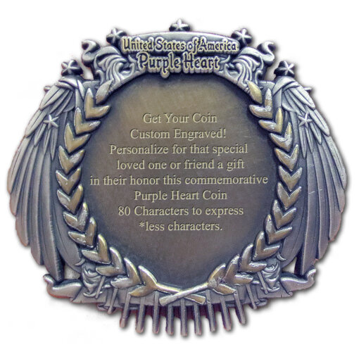 Purple-Heart-Back Engraved Coin