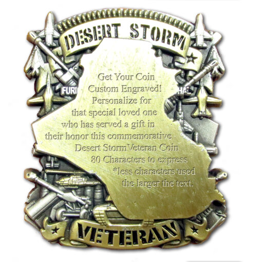 Desert Storm-Veteran-Engraved Coin-Back