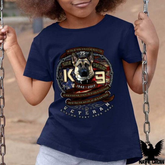 K9 Veteran 75th Anniversary US Navy Youth Shirt