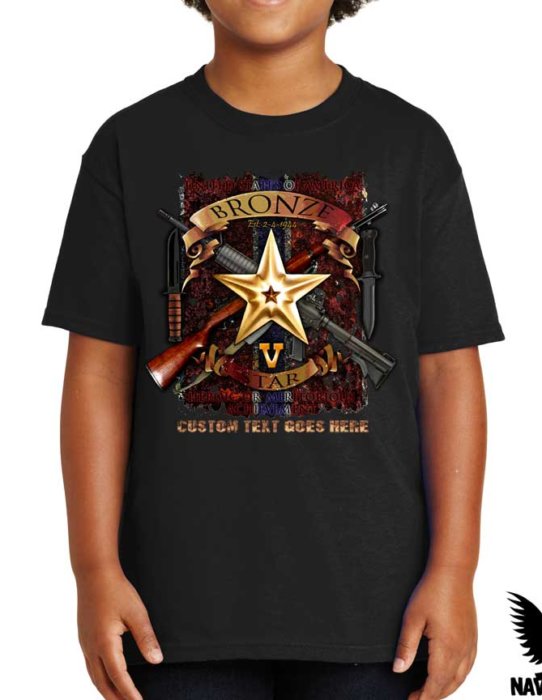 Bronze Star With Valor US Navy Youth Shirt
