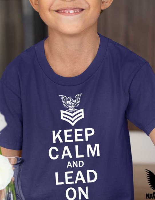 FCPO Keep Calm And Lead On US Navy Youth Shirt
