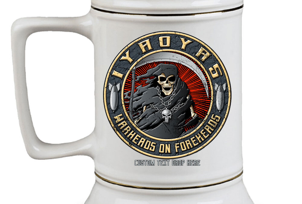 IYAOYAS Warheads On Foreheads Navy Custom 28 oz Stein