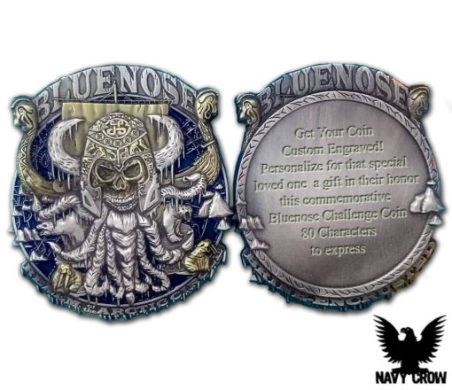Blue Nose US Navy Custom Engraved Challenge Coin