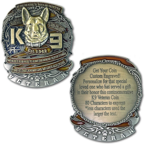 K9-Veteran Engraved-Coin