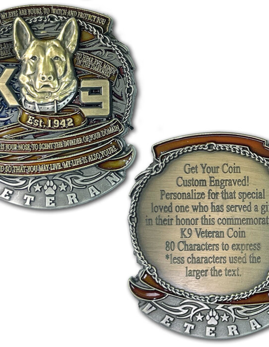 K9-Veteran Engraved-Coin