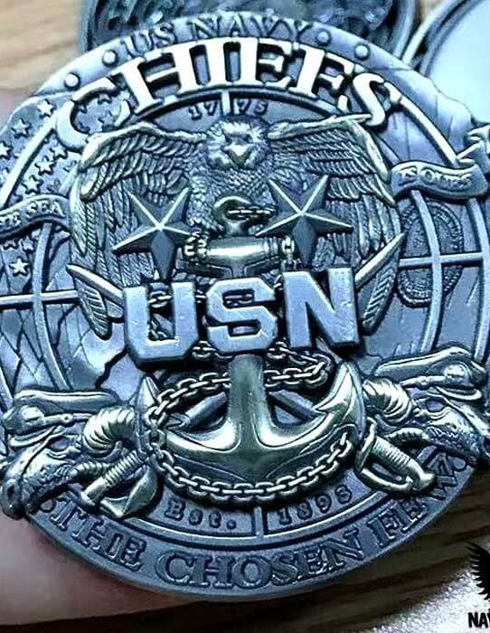US Navy Master Chief Custom Engraved Challenge Coin
