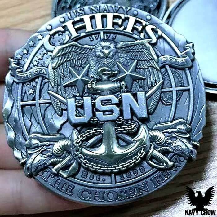 US Navy Master Chief Custom Engraved Challenge Coin