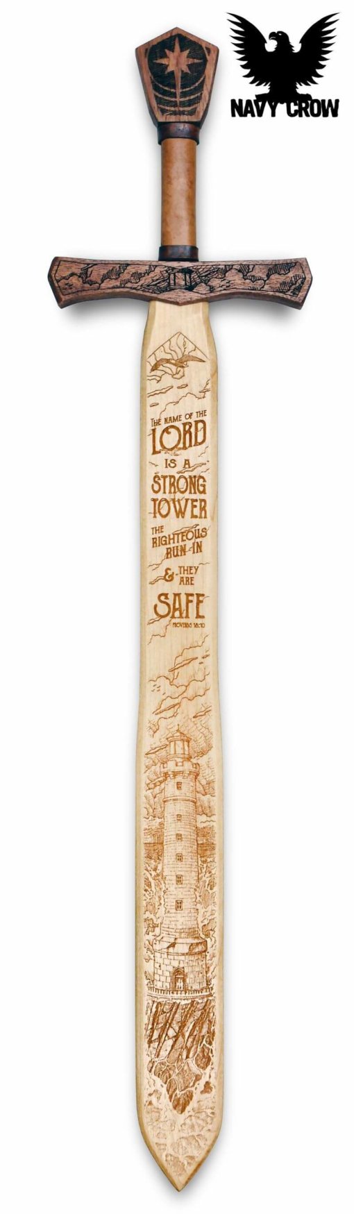 Lord Is My Tower Scripture US Navy Wooden Sword