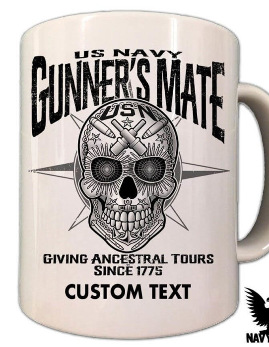 Gunner's Mate Sugar Skull US Navy Rate Coffee Mug