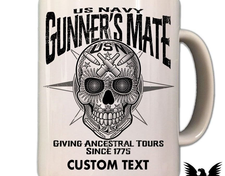 Gunner’s Mate Sugar Skull US Navy Rate Coffee Mug