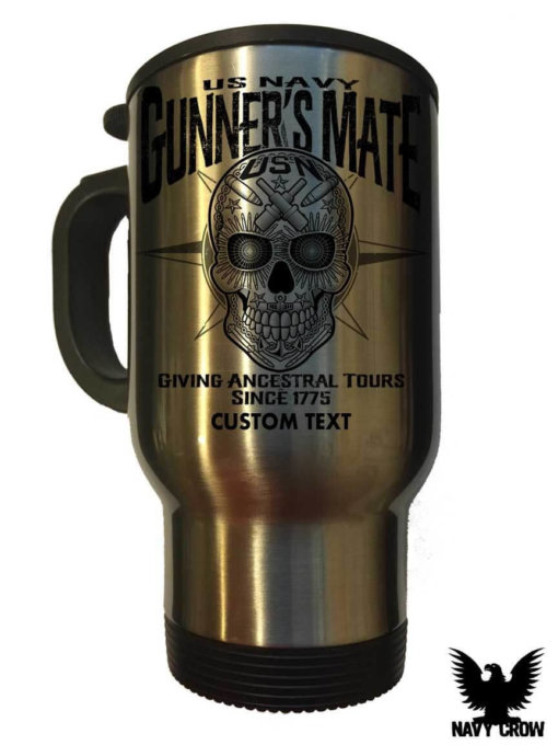Gunner's Mate Sugar Skull US Navy Rate Travel Mug
