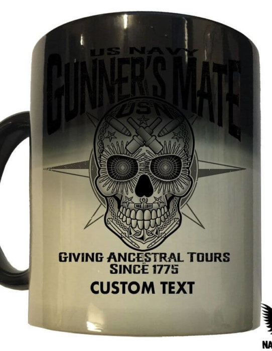 Gunner's Mate Sugar Skull US Navy Rate Lava Mug