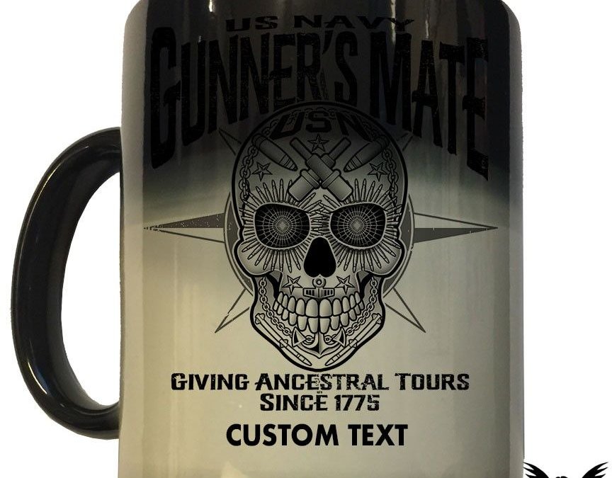 Gunner’s Mate Sugar Skull US Navy Rate Lava Mug