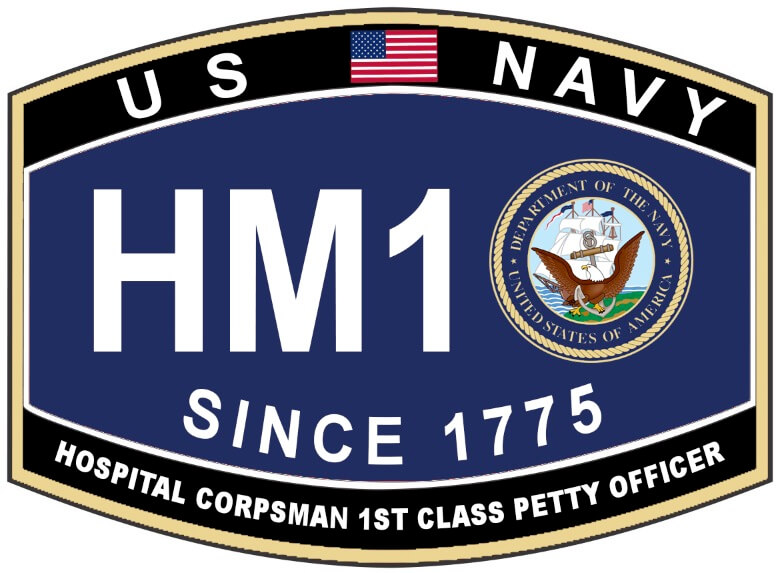 5" NAVY HM1 HOSPITAL CORPSMAN 1ST CLASS PETTY OFFICER USA MADE DECAL STICKER 