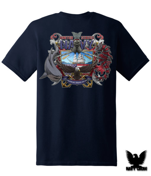 US Navy Coat Of Arms Crest Custom Name Shirt