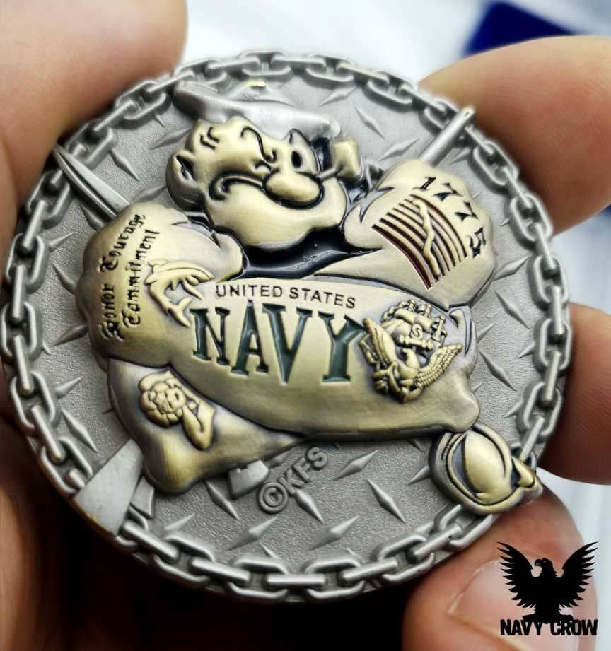 Popeye Don't Tread On Me 1775 Patriotic US Navy Coin