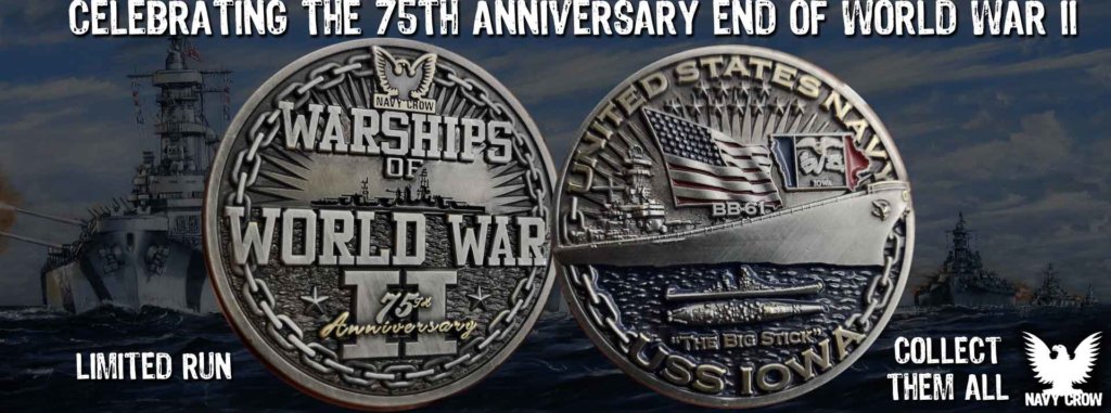USS Iowa BB-61 Battleship Challenge Coin The Big Stick