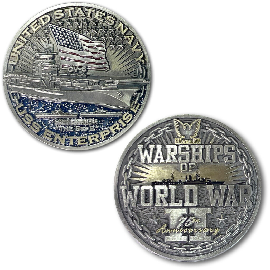 USS Enterprise Warships of World War 2 75th Anniversary Coin