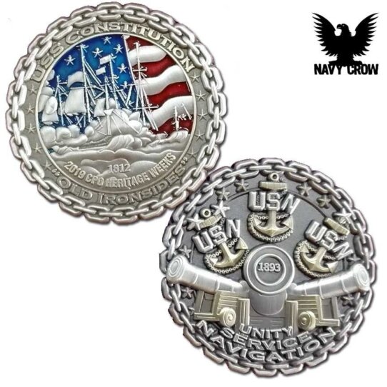 USS Constitution Navy Custom Challenge Coin