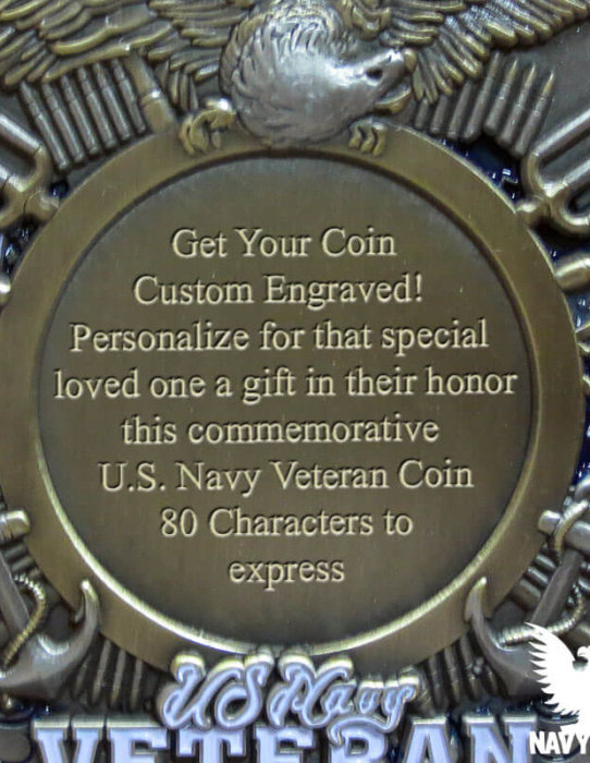 Custom Engraved US Navy Challenge Coins