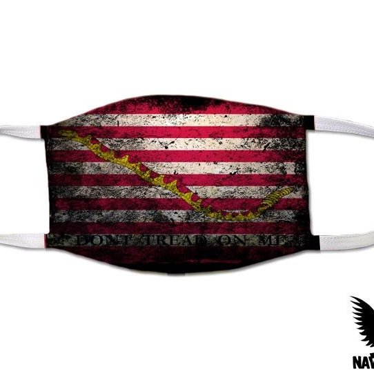 Don't Tread On Me Snake On American Battle Flag US Navy Covid Mask