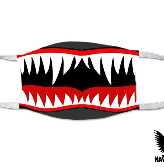 Shark Teeth Nose Art US Navy Covid Mask