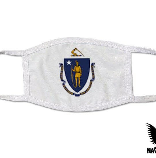Massachusetts US State Flag Covid Mask