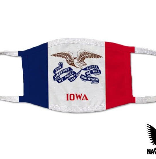 Iowa US State Flag Covid Mask