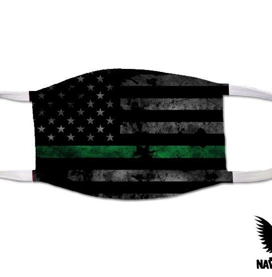 Thin Green Line Military US Navy Covid Mask