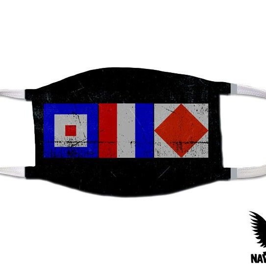 Whiskey Tango Foxtrot What The Fu$k Nautical Flags US Navy Covid Mask