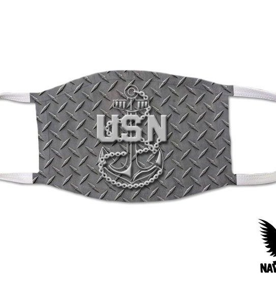 Navy Chief Anchor Metal Deckplate US Navy Covid Mask