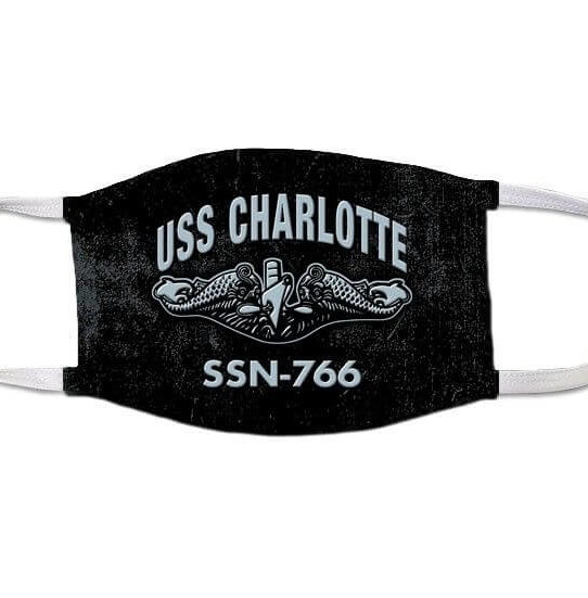 USS Charlotte SSN-766 Submarine Warfare US Navy Covid Mask